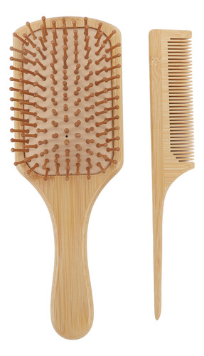 Juego De Cepillos De Madera Para Desenredar El Pelo Y Peine