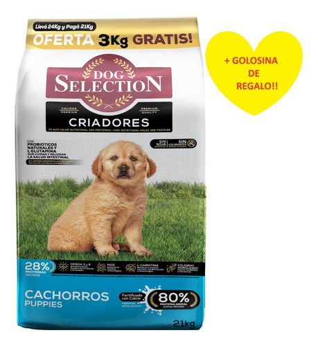 Alimento Dog Selection Perro Cachorro 21k + Regalo!!