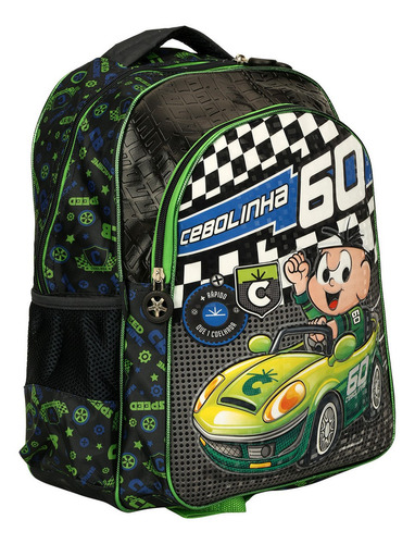 Imagem 2 de 4 de Mochila Costas Cebolinha Corrida Carro Turma Mônica Original