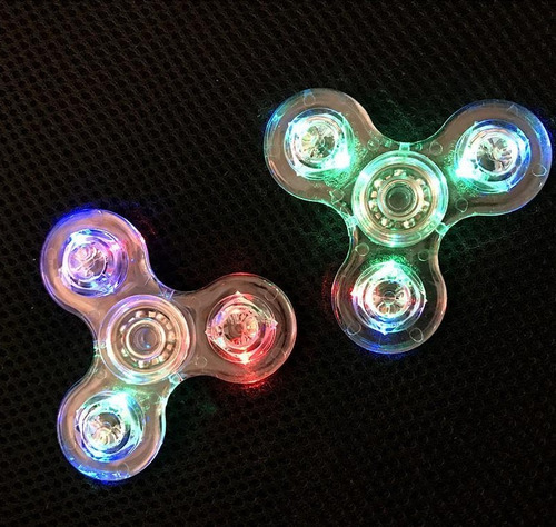 6 Fidget Spinner Descompresión Brillante Led Colores Relajan