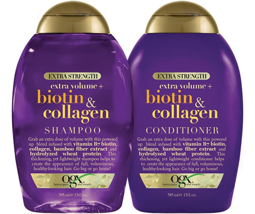 Shampoo E Volumizador De Biotina E Colágeno Ogx Thick & Full