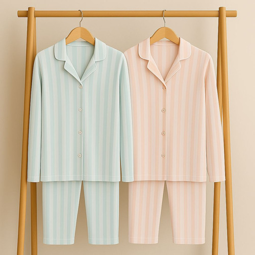 Pijama Camisero Mujer Invierno Algodón Suave Pantalón