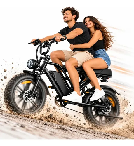 Bicicleta Elétrica AMYET G60 Pico 1500W Fat Tire 20x4.0 Bateria Removível 48V 20Ah Shimano 7 Marchas Autonomia até 60km Preto