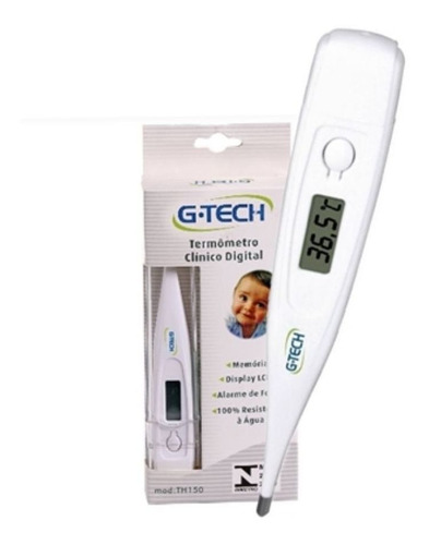 Imagem 2 de 5 de Termometro Clinico Digital G-tech Modelo Thgth150b-s Branco