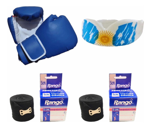 Kit Boxing Mma Guante Premiun + Bucal Sublimado + Vendas