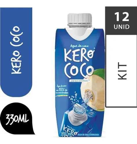 Água De Coco Kero Coco 330ml - Kit Com 12 Unidades | Frete grátis