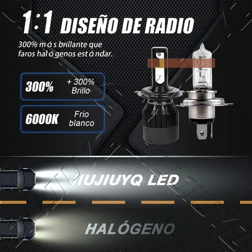 St Para Kit Faros Luz Led H4 14000lm For Ford Haz