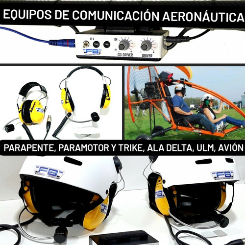 Auricular Paramotor Parapente Paratrike Intercom Para Casco