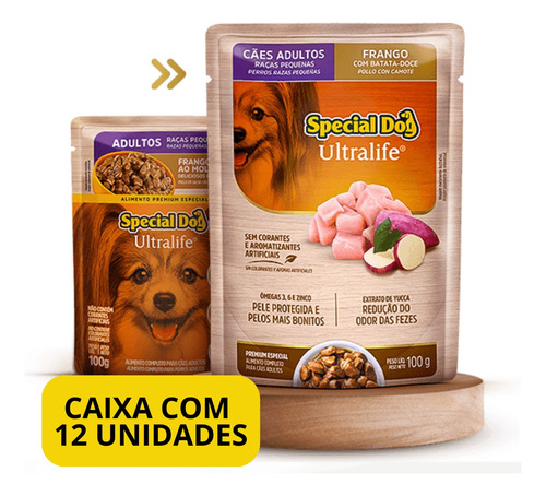 Sachê Special Dog Raças Pequenas Frango 100g. Caixa C/12 Un.