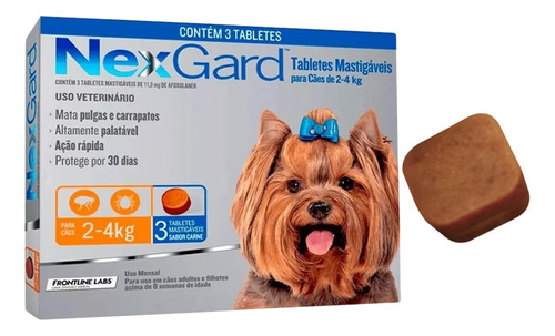 Nexgard Antipulgas Carrapatos Cães 2 A 4kg 3 Comprimido
