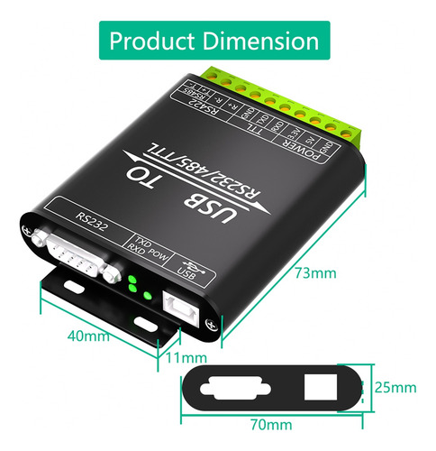 Convertidor Usb A Rs232/485/422/ttl Con Chip Cp2102, Industr