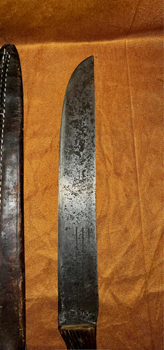 Imagen 3 de 8 de Machete C Vaina Checoslovaco Antiguo Acero 3 Rayas. 40cm