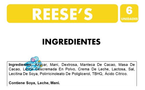 Reeses Sabor Maní - Clásico Envase Naranjo (pack Con 6 Un)
