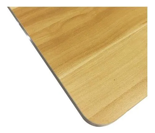Mesa De Comedor Madera Y Hierro 120x80 Calidad Premium Tapa Marrón Claro Patas Negro