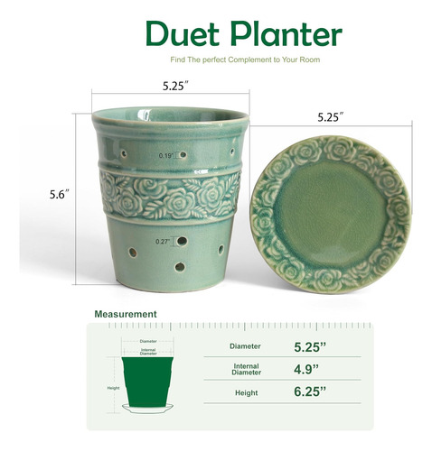 Maceta De Cerámica Para Orquídeas Con Platillo: Maceta De Ce