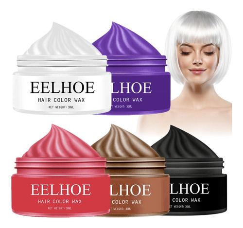 Cera Color Temporal Peinar Cabello Peinado Look Gris F