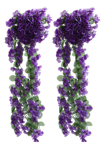 Muyier Colgante De Pared Artificial Con Flor Violeta