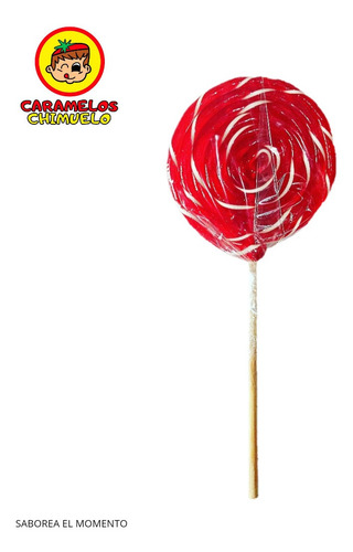 10 Paletas De Caramelo G Rojas Con Blanco. Dulce Artesanal.