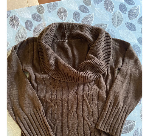 Sweater Chocolate | Cuello Bote | Mujer | Lana Manga 3/4