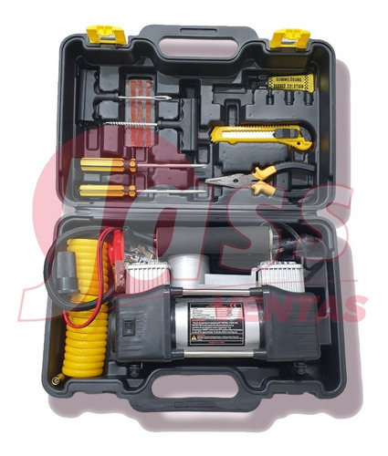 Compresor Aire Doble 2 Piston 12v Metal Auto Y Herramientas