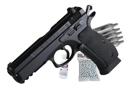 Pistola Asg Cz 75 Shadow Co2 Kit Garrafas Balines Lubricante