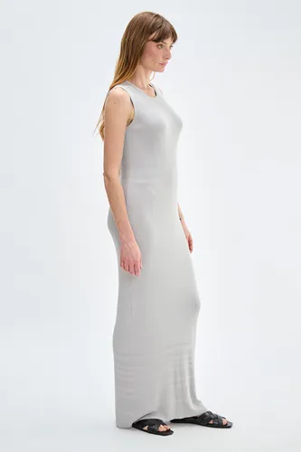 Vestido Liso Largo Tejido Gris Ash 13407224001113