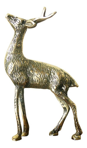 Veado Em Bronze Coleções Animais Colecionador Decoração Mato Cor Dourado-escuro