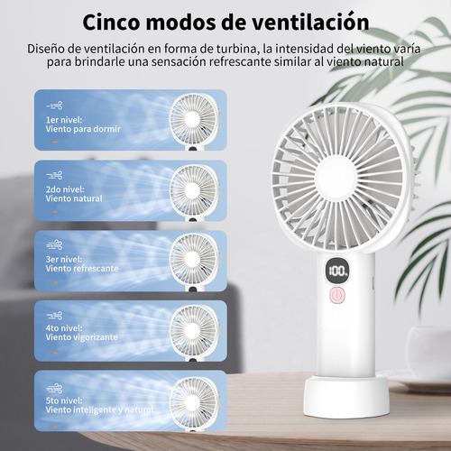 Ventilador De Mano Recargable Portátil Plegable Para Uso