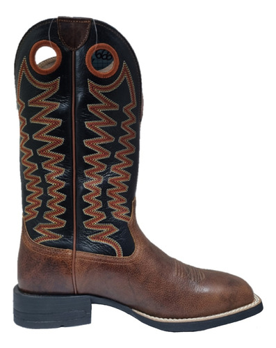 Bota Ariat Hombre Rodeo Piel Res Marron Con Tubo Negro