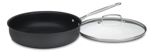 Cuisinart Sartén Profunda Con Tapa, 12 , Anodizado Negro