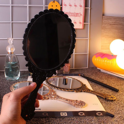 Espelho Portátil Abs+material De Vidro Handle Small Mirror