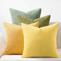 Comprar Fundas De Almohada Decorativas, Diseño De Pana A Rayas