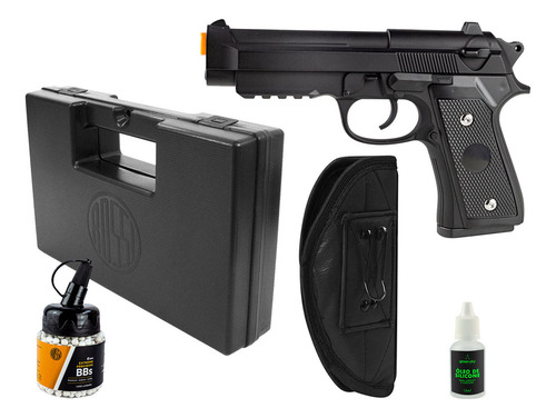 Airsoft Full Metal Pt92 Pistola Spring + Case + Coldre + Bbs