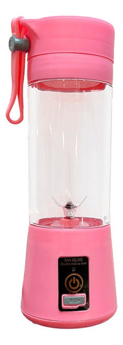 Mini Liquidificador Portátil Shake Juice Cup Usb 380ml Top Cor Rosa