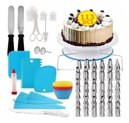 Juego De Platos Tocadiscos Para Pasteles, 113 Piezas, Kit De