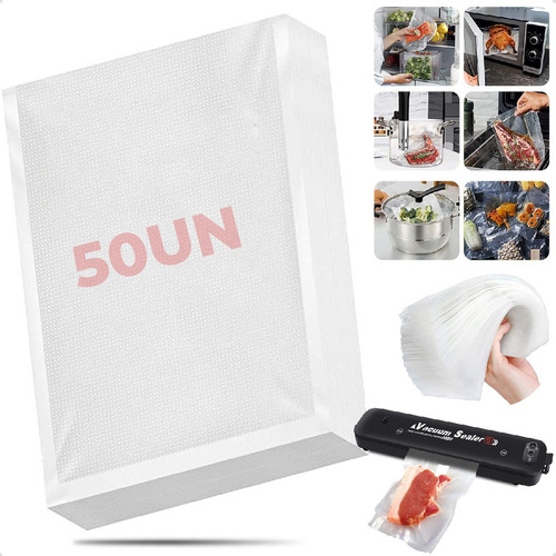 Kit Saquinhos Plásticos Com Ranhuras Transparente P Seladora