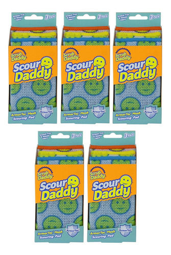 Scour Daddy 5 Cajas De 3 Esponjas C/u  Fibra+esponja