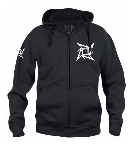 Buzo Buso Hoddie Estampado Capota Cremallera Metallica Rock