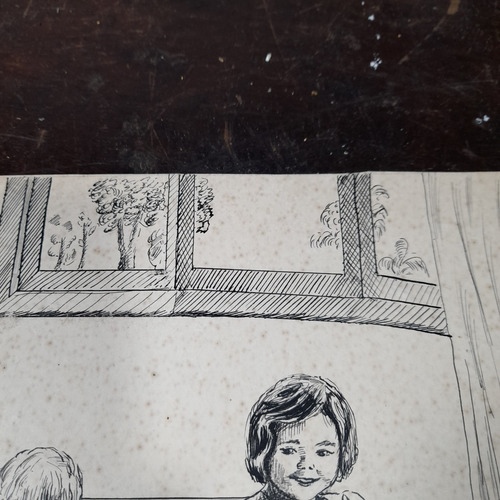Imagem 5 de 7 de Pintura Desenho Nanquim Bico De Pena Datado 1953 Antigo