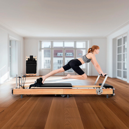 Reformer Pilates Profesional Alta Calidad Plegable Premium Color Negro