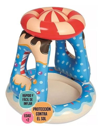Imagen 5 de 8 de Pileta inflable con techo redonda Bestway 52270 de 91cm x 89cm 26L