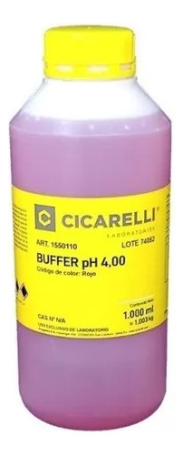 Solución Buffer Ph 4.00 ± 0,02 X1000ml (rojo) - Cicarelli