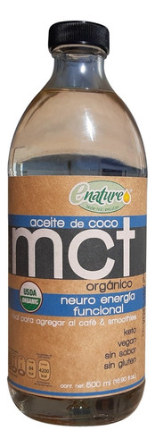 Aceite De Coco Organico Mct Enature 500ml Keto Se
