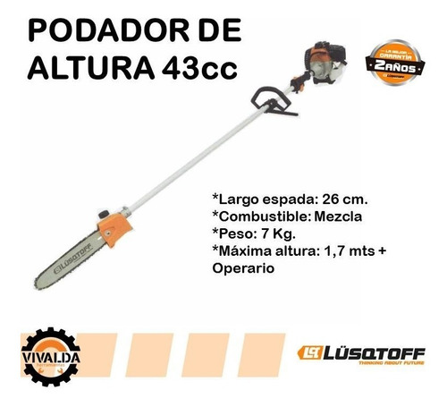 Podadora De Altura Lusqtoff Lp-43 Podador Profesional 43 Cc