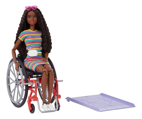 Muñeca Barbie Fashionistas #165 Wheelchair And Ramp Brunette