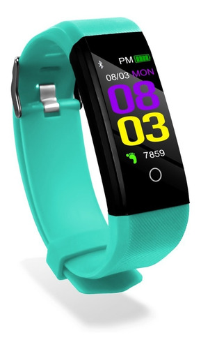 Reloj Inteligente Smartwatch Id115 Fitness + Hidrogel - Otec Color De La Malla Turquesa Color Del Bisel Negro