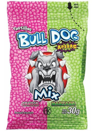 Pack X 12 Unid. Pastillas  Sandia Mza 30 Gr Bull Dog