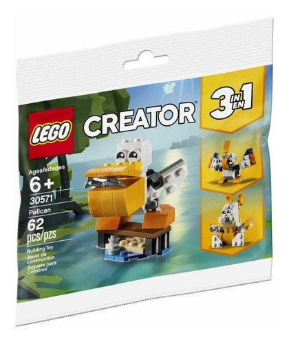 Lego Pelican - Pelicano 3 En 1 Creator Polybag 30571