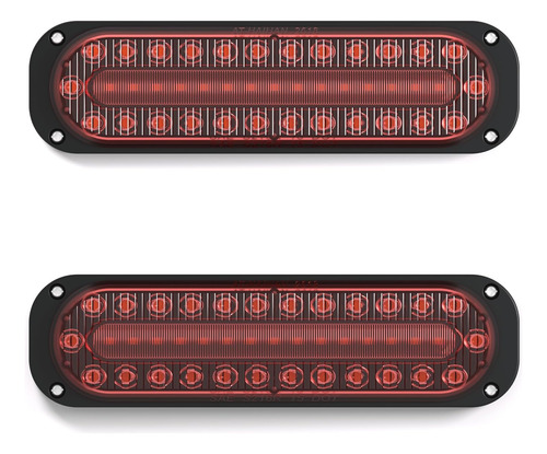 Paquete De 2 Luces Traseras Led Ovaladas De Color Rojo Para