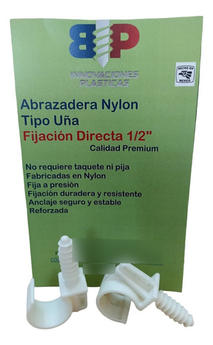 Abrazadera Tipo Uña 1/2 Pulgada 100 Pzs Calidad Premium